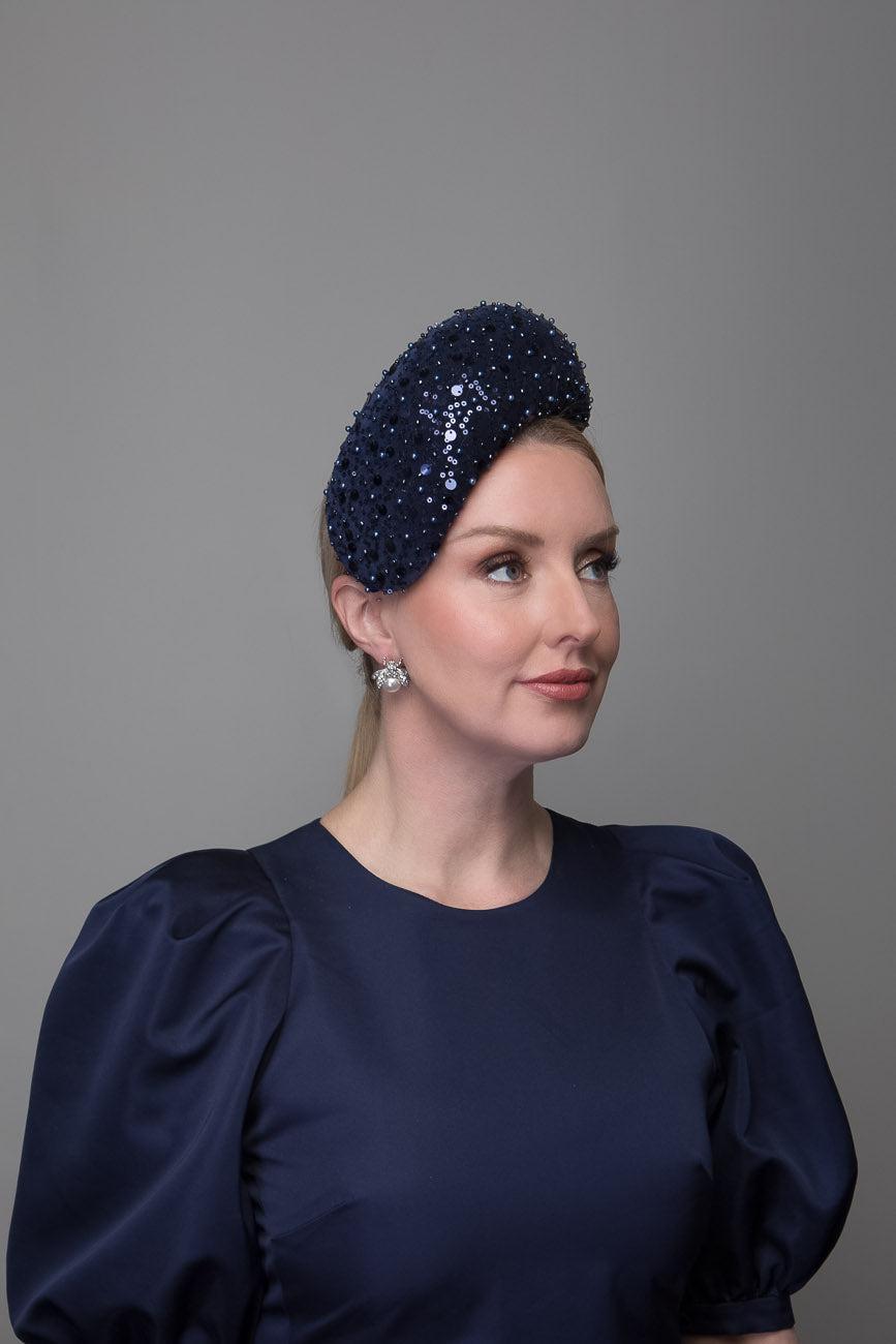 Navy Blue Sequin Headband