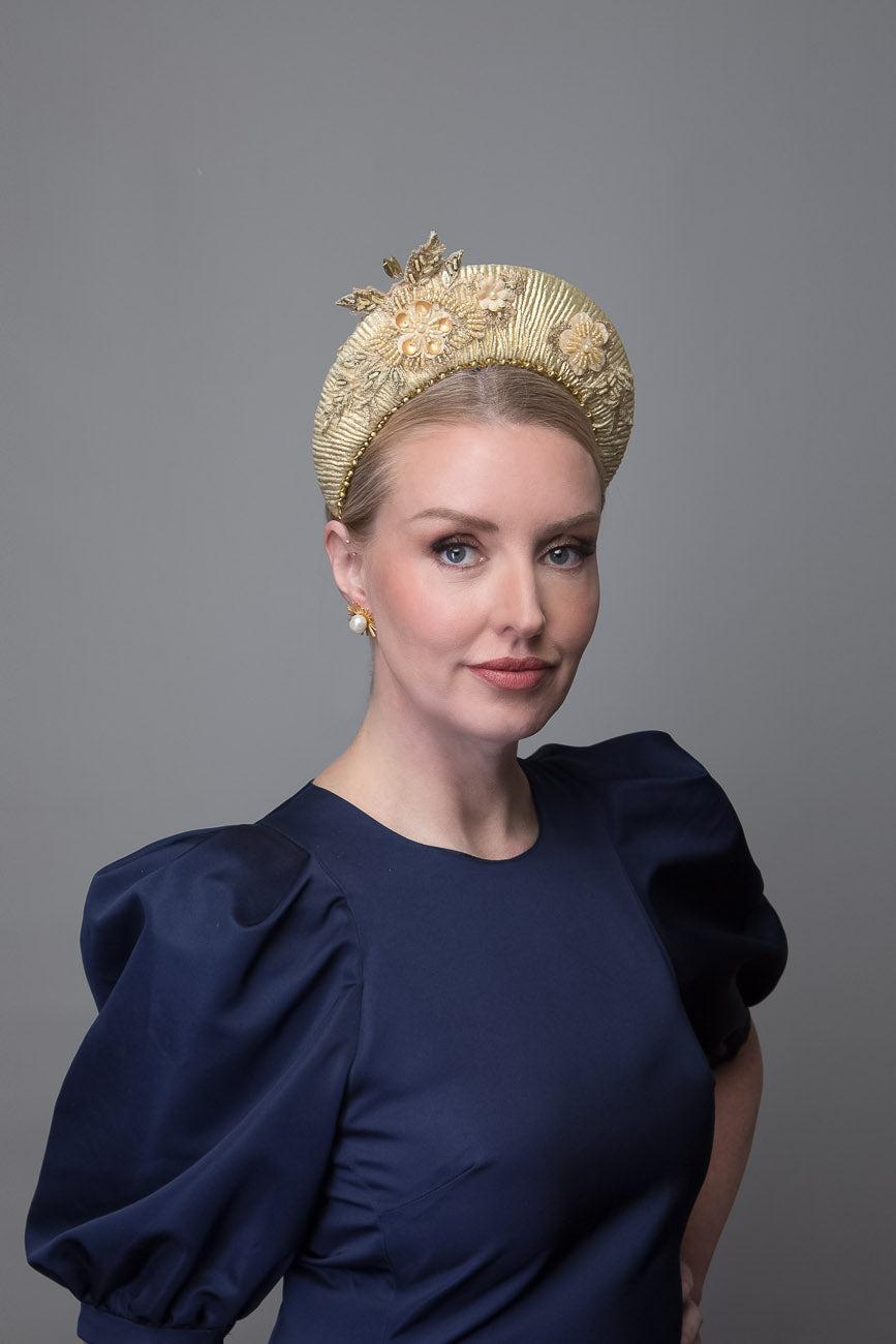 Gold Fabric Crown Headband