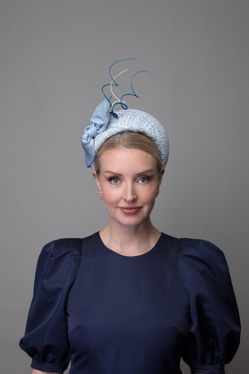 Blue White Wide Headband