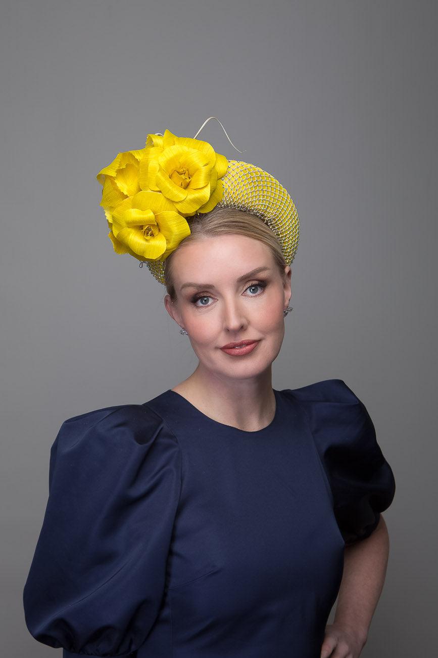 Yellow Silk Abaca Crown