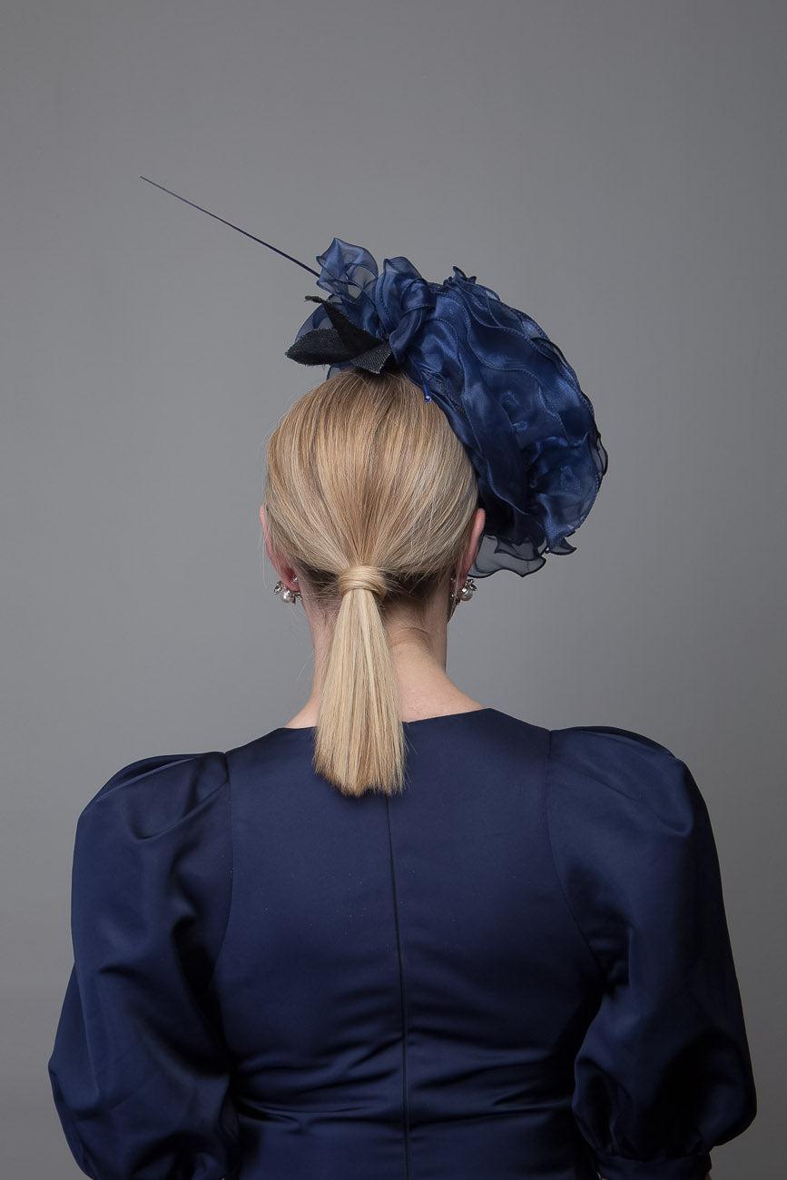 Blue Ruffled Flower Hat