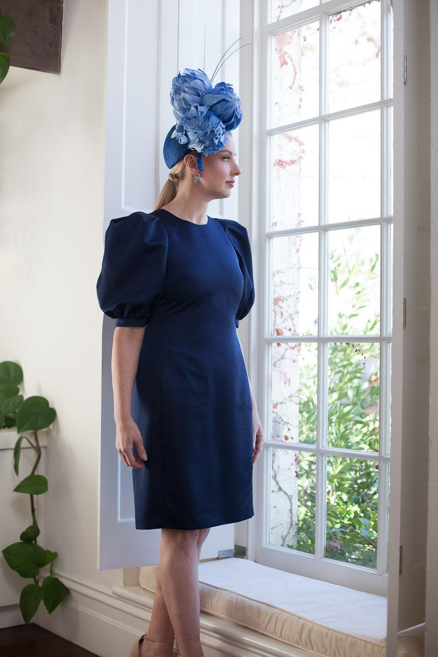 Blue Feather Flower Headpiece