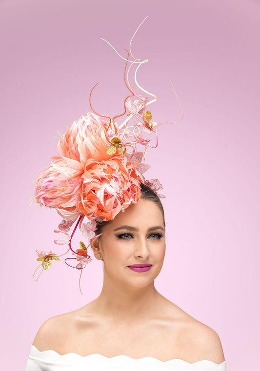 Apricot Feather Ball Flowers