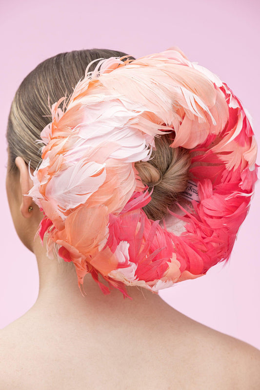 Pink Feather Ring Hat for Spring