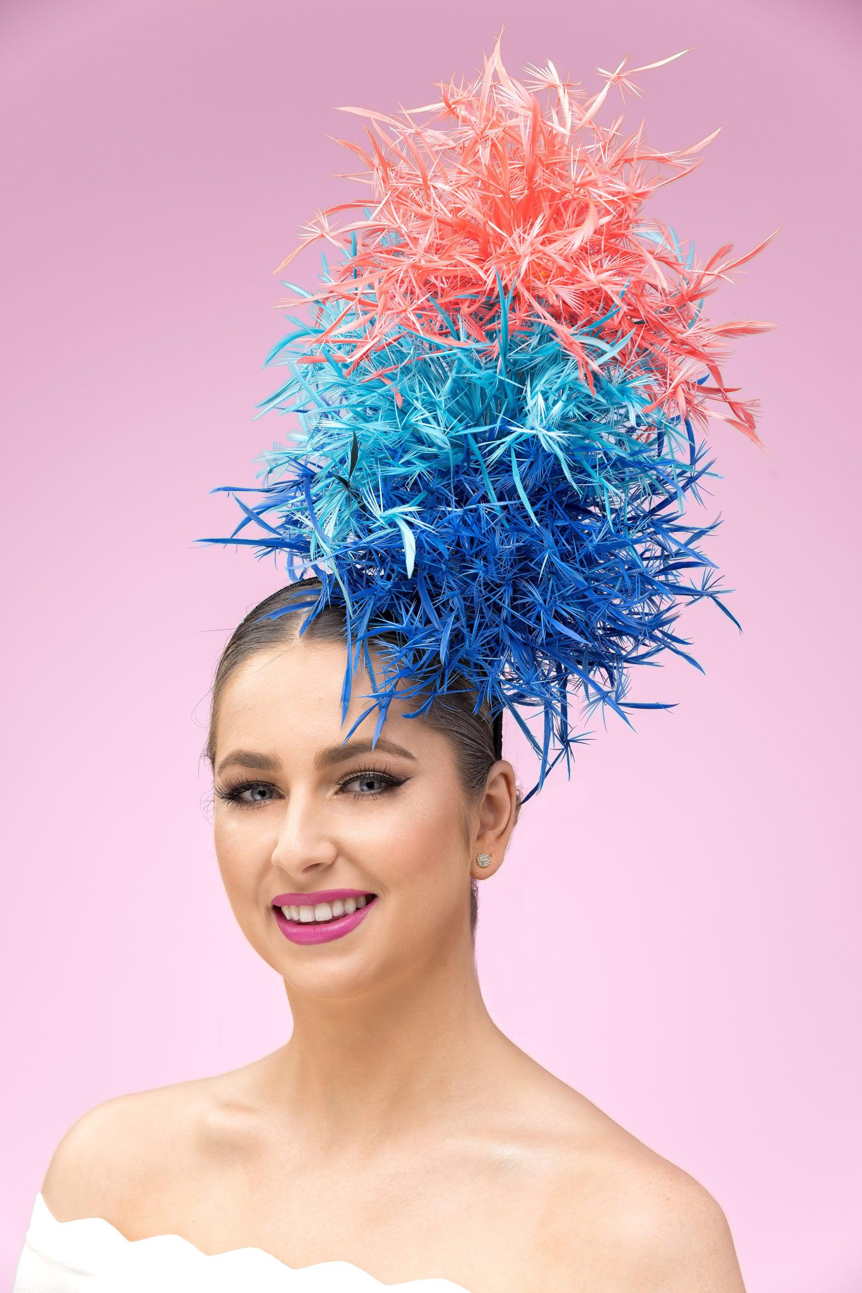 Blue Coral Gelato Feather Fascinator