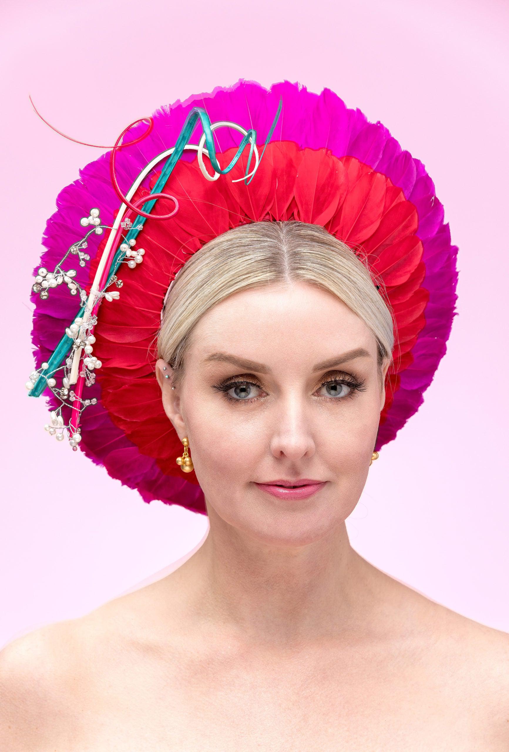 Pink Red Feather Halo