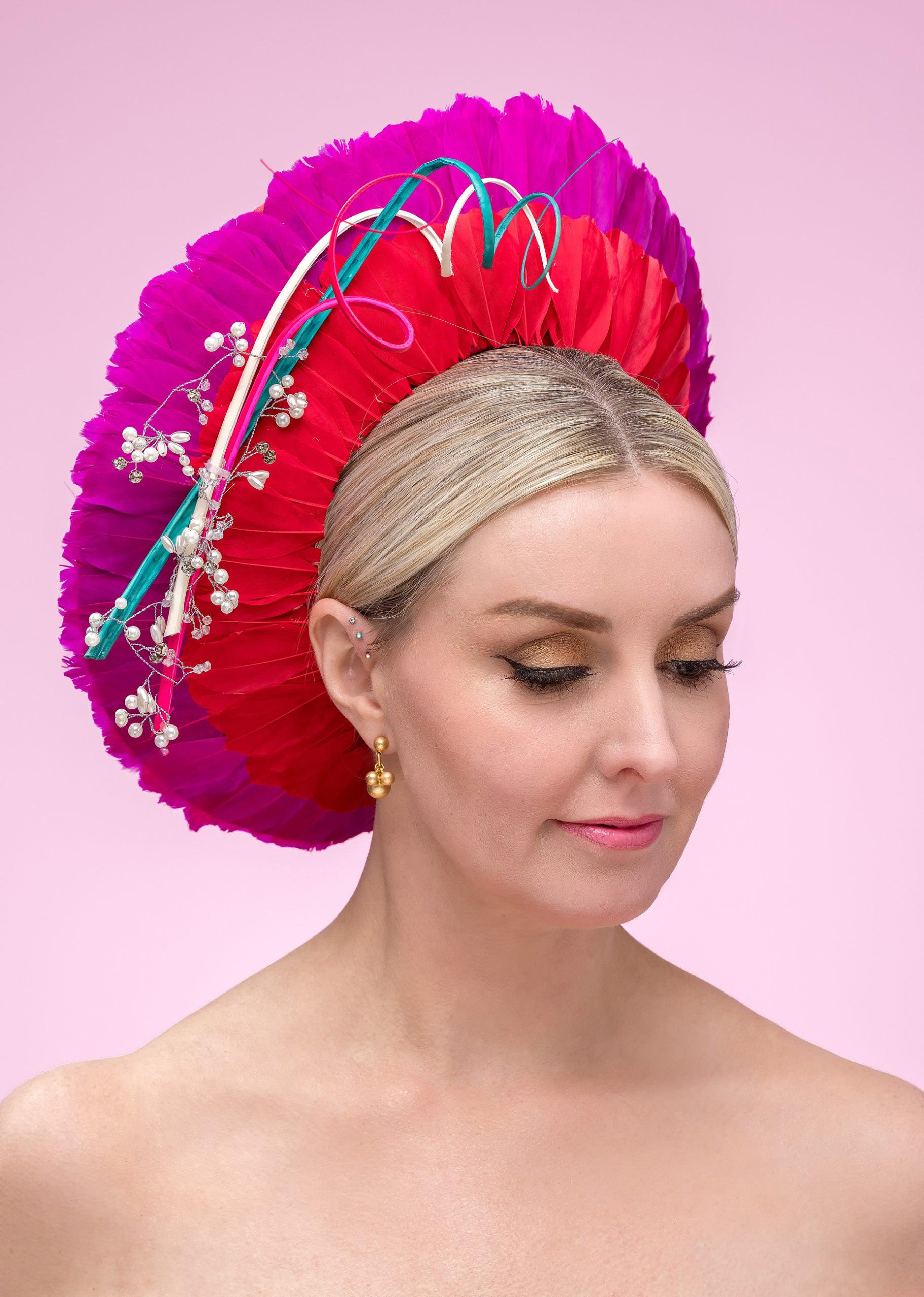 Pink Red Feather Halo