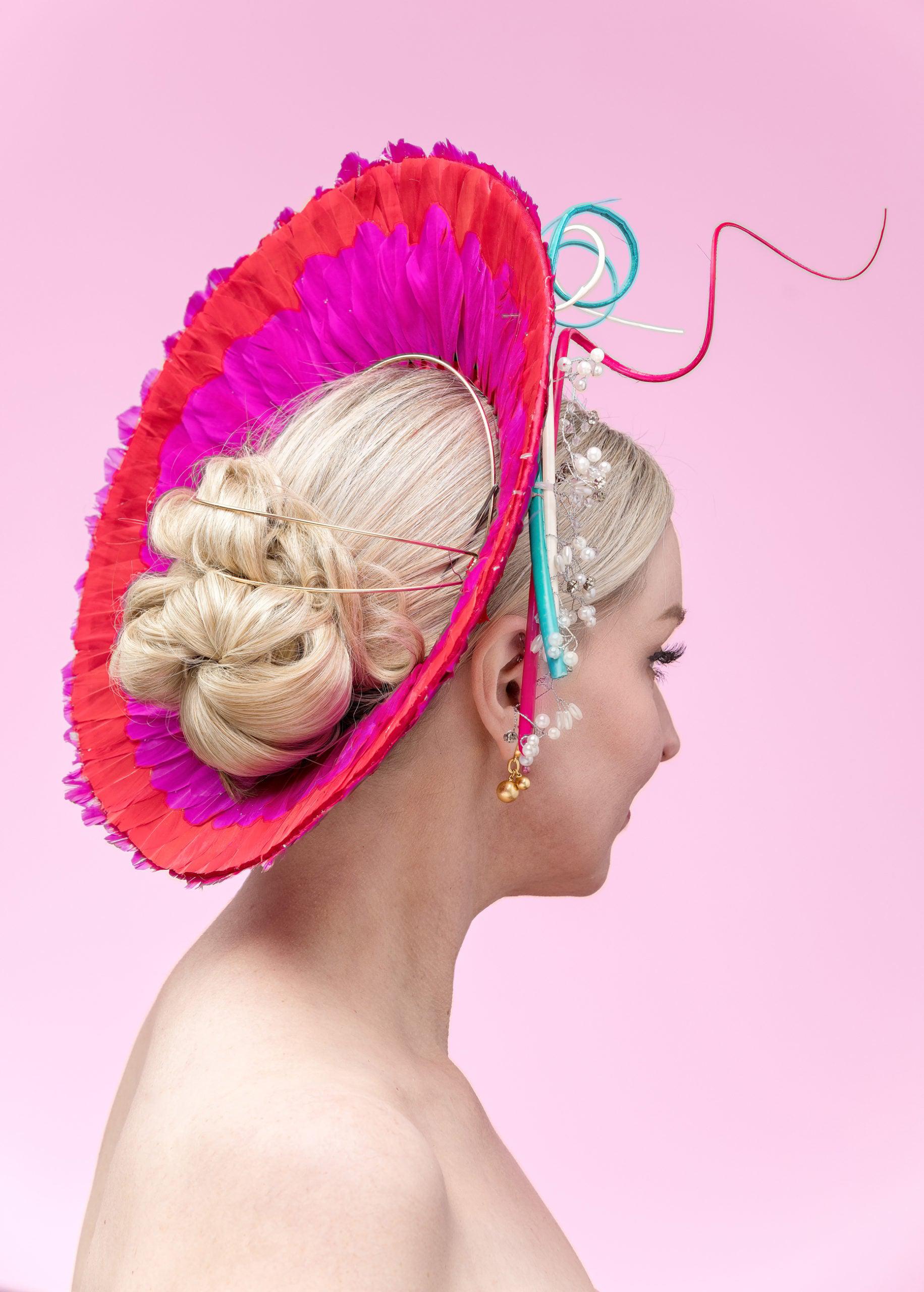 Pink Red Feather Halo