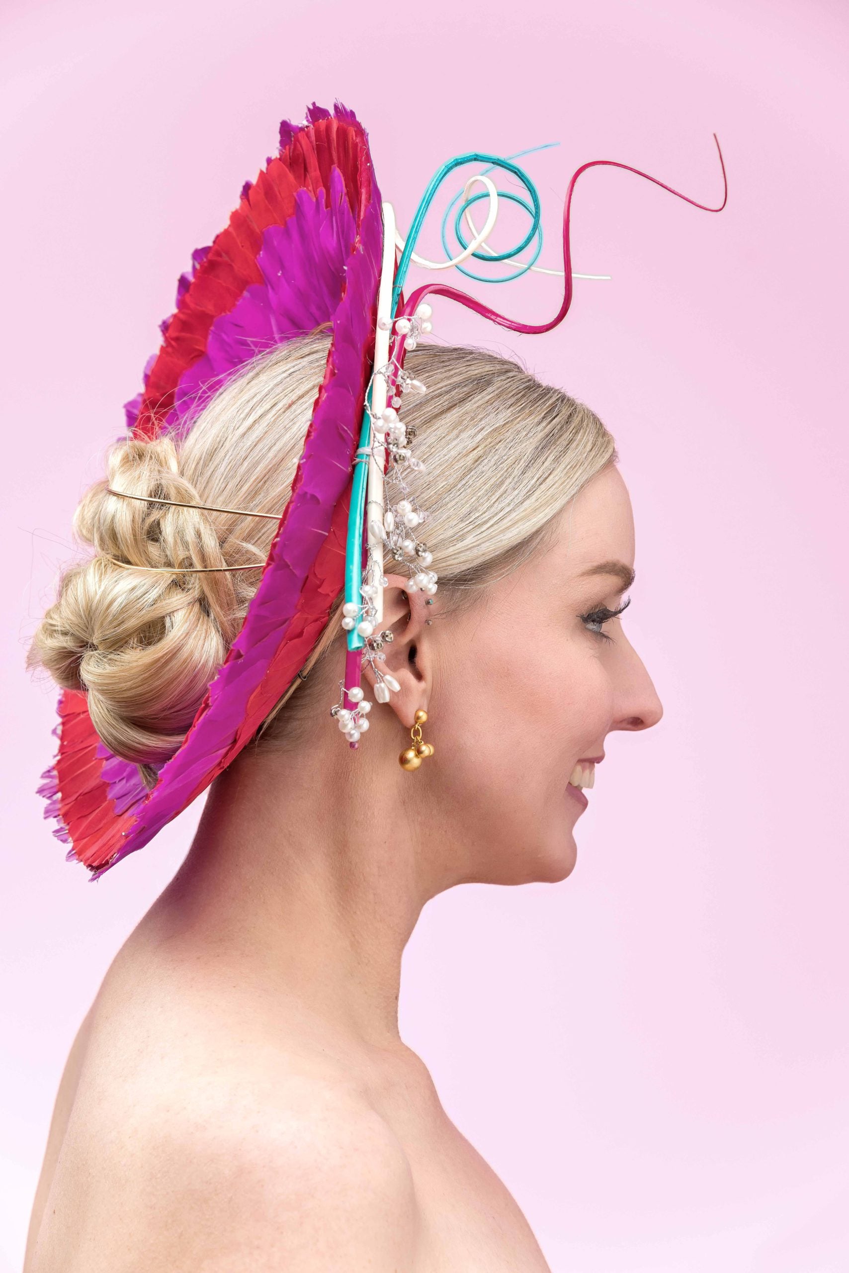Pink Red Feather Halo