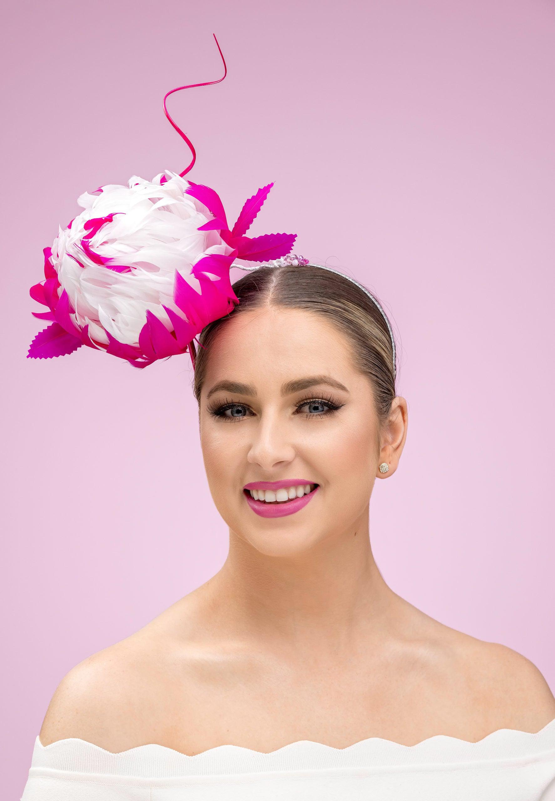 Pink White Single Flower Headband