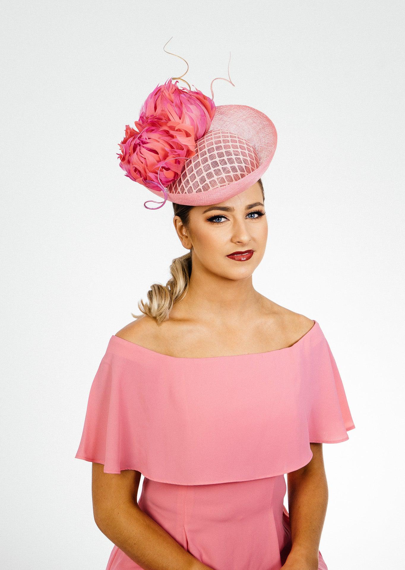 Pink Upbrim Flower Hat