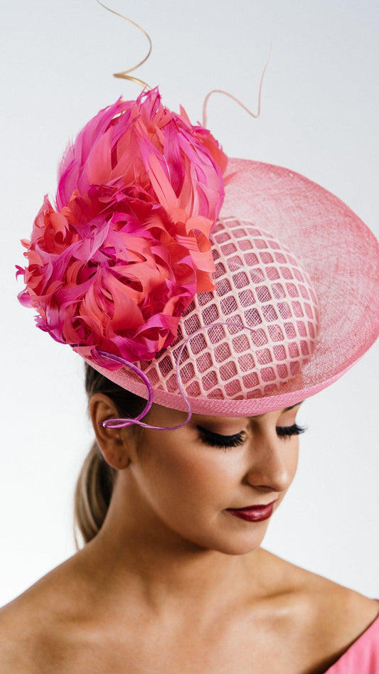 Pink Upbrim Flower Hat
