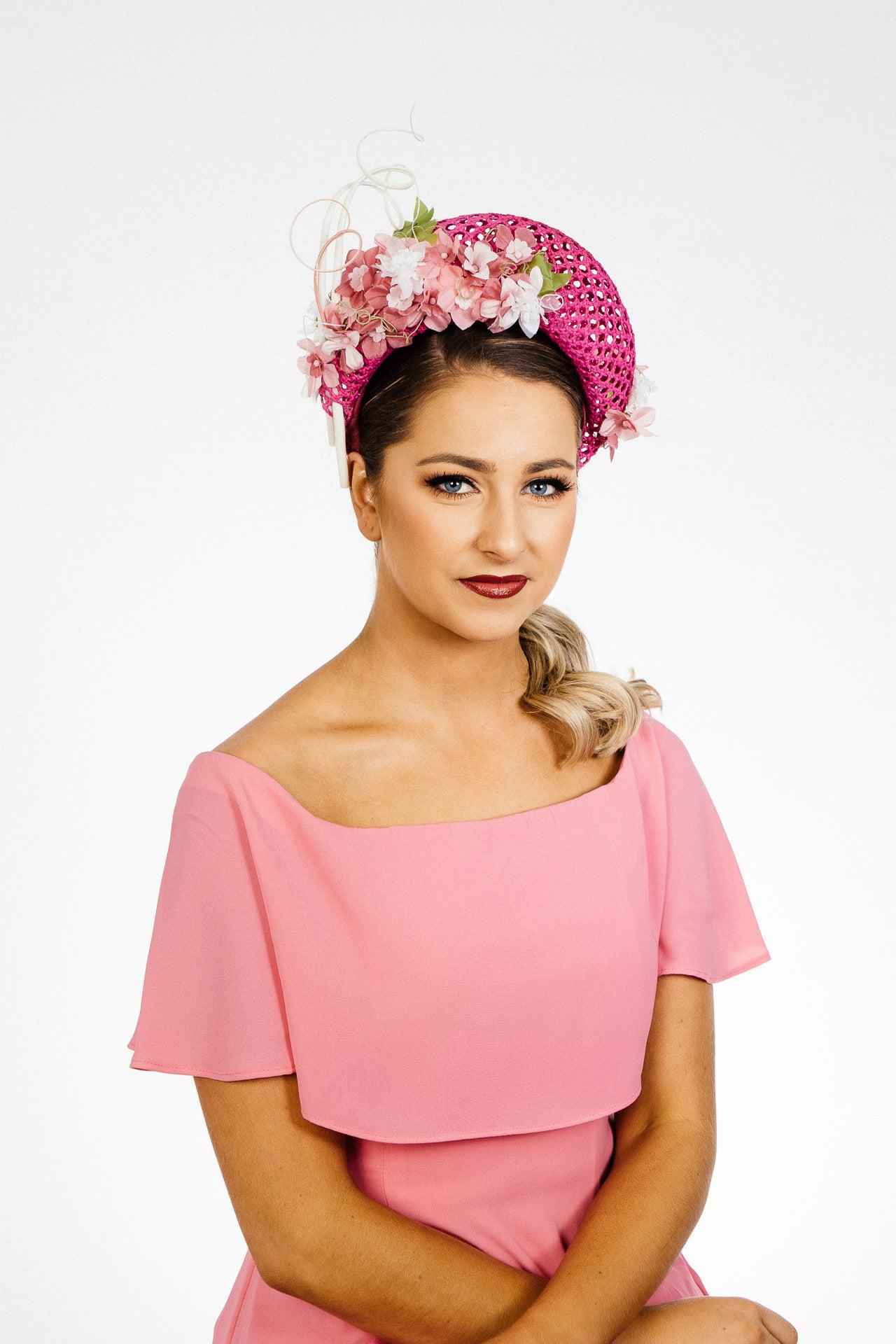 Pink Mesh Crown Headband