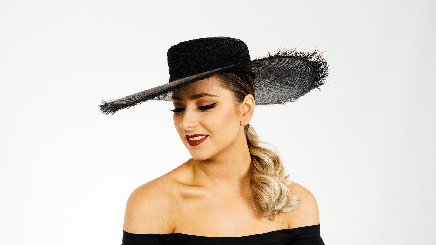 Black Wide Brim Hat