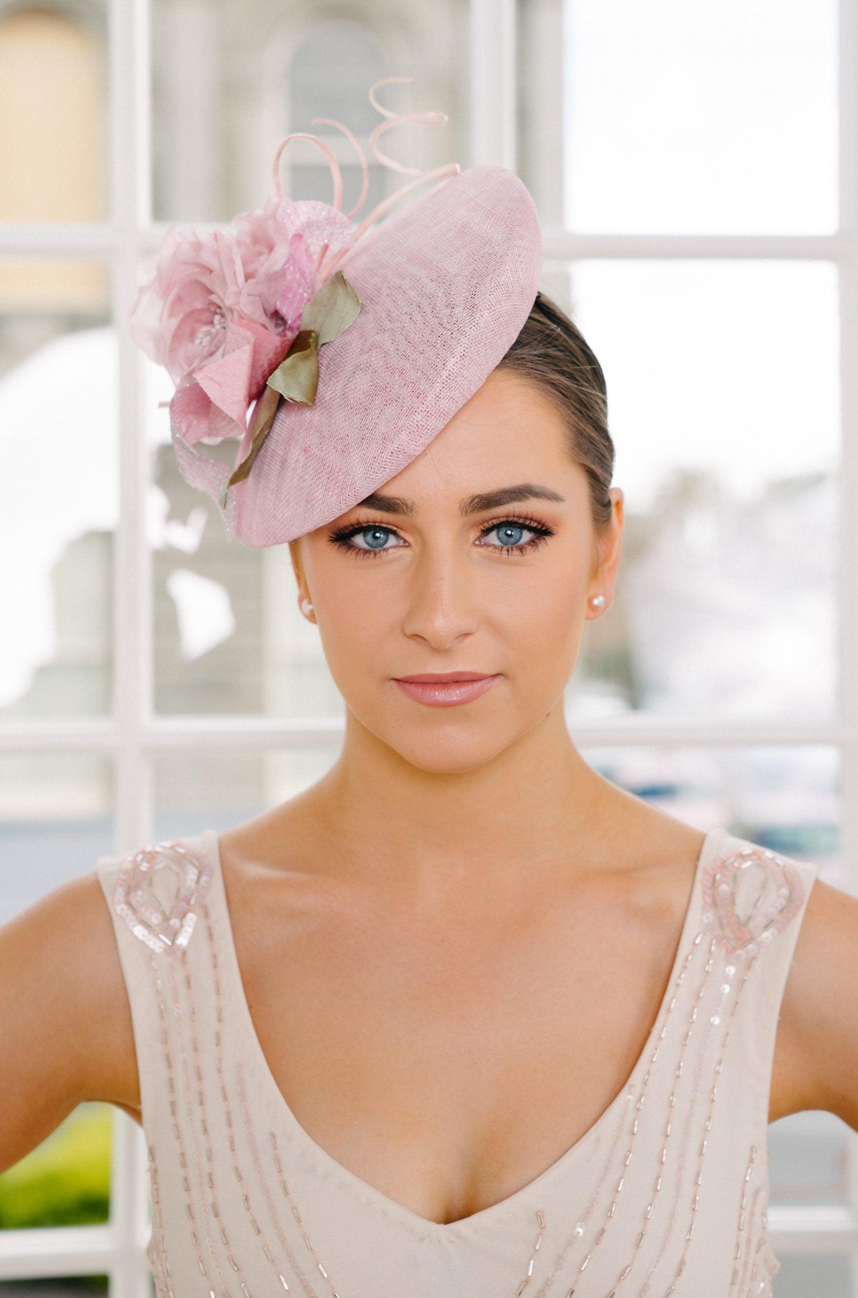 Pink Button Flower Hat