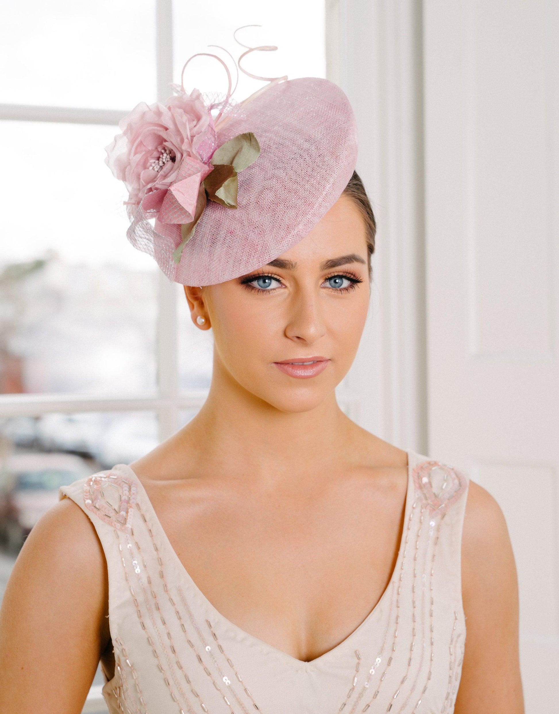 Pink Button Flower Hat