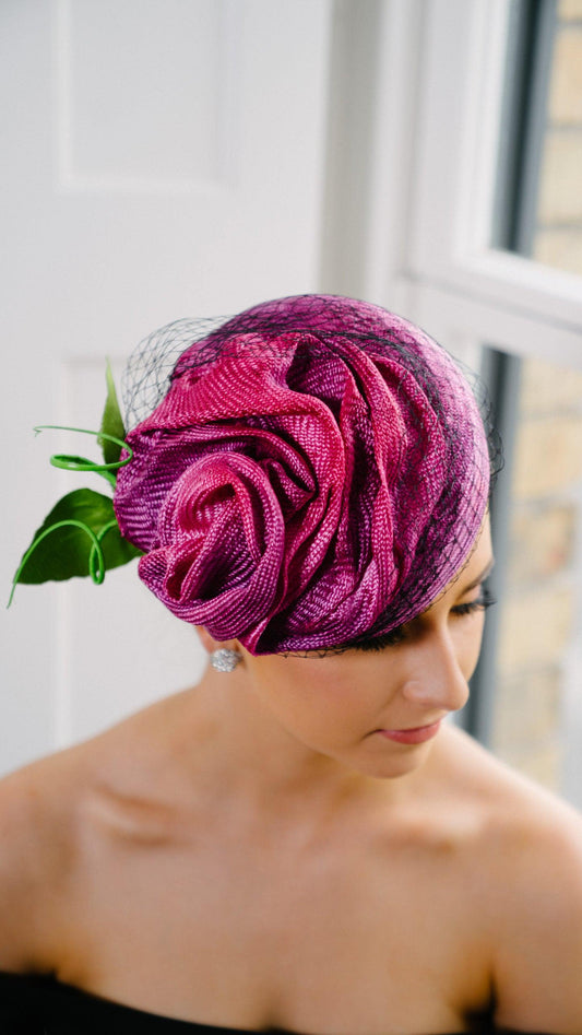 Pink Rose Straw Button