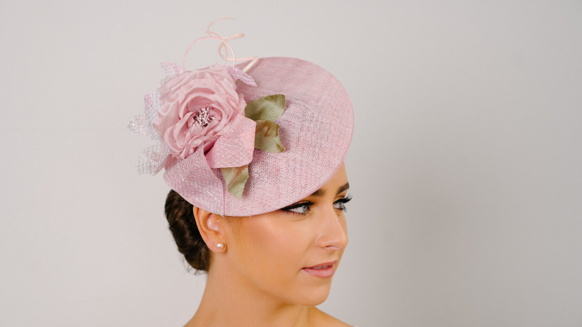 Pink Button Flower Hat