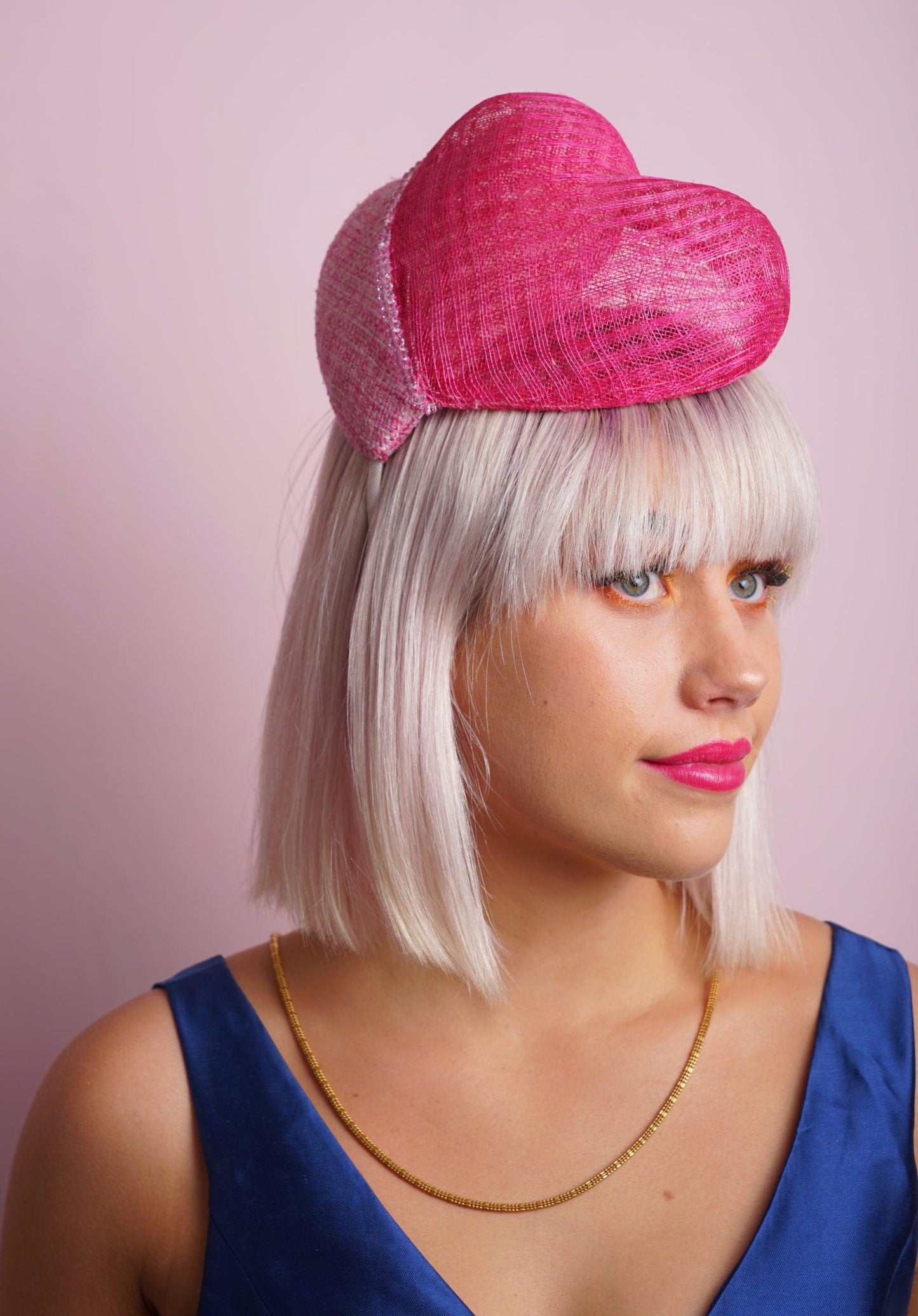 Pink Heart Shape Fascinator
