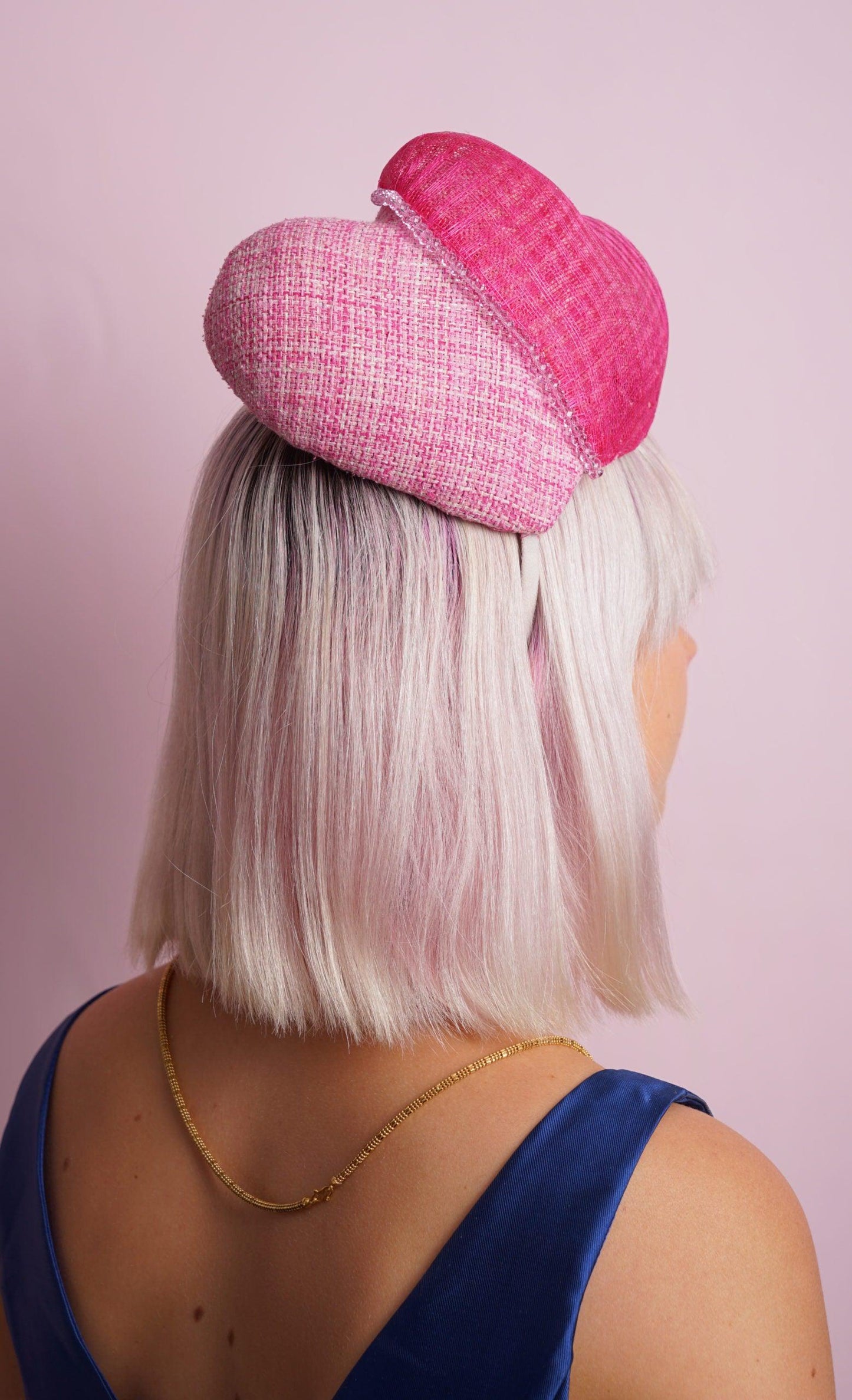 Pink Heart Shape Fascinator