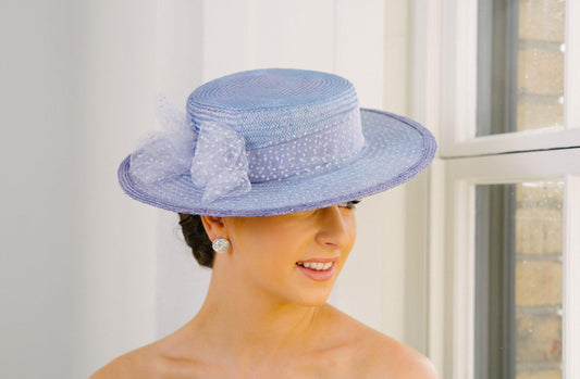 Lavender Straw Boater Hat