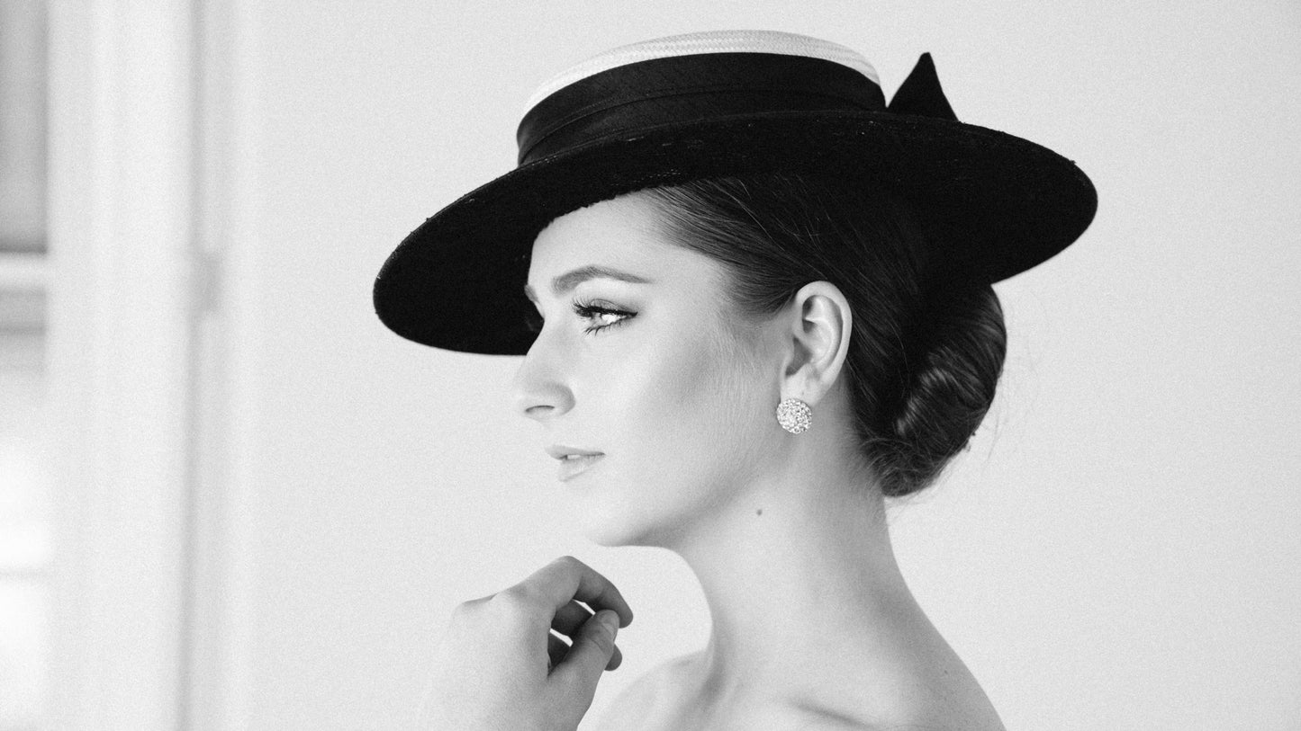 Black White Brimmed Hat