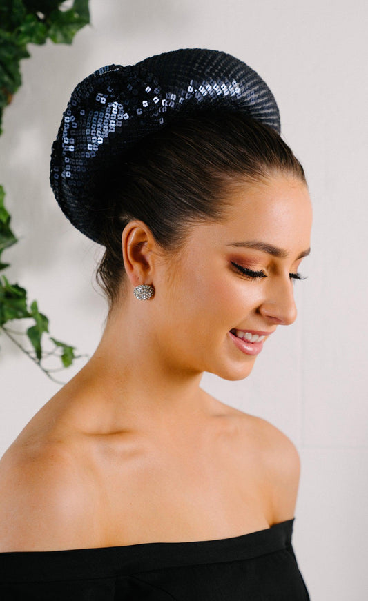 Navy Sequin Ring Hat Blue