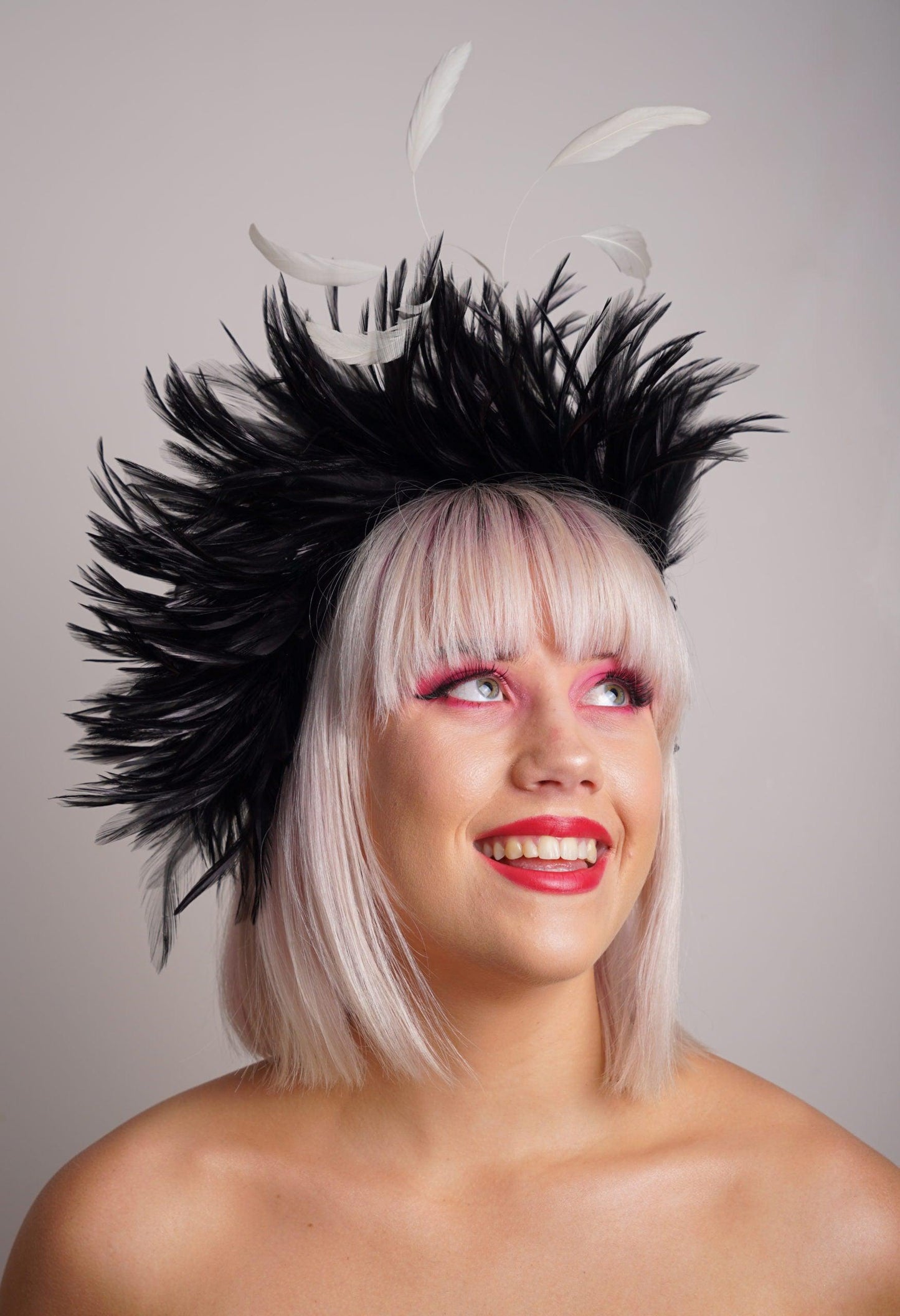 Black Feathered Crown Headband