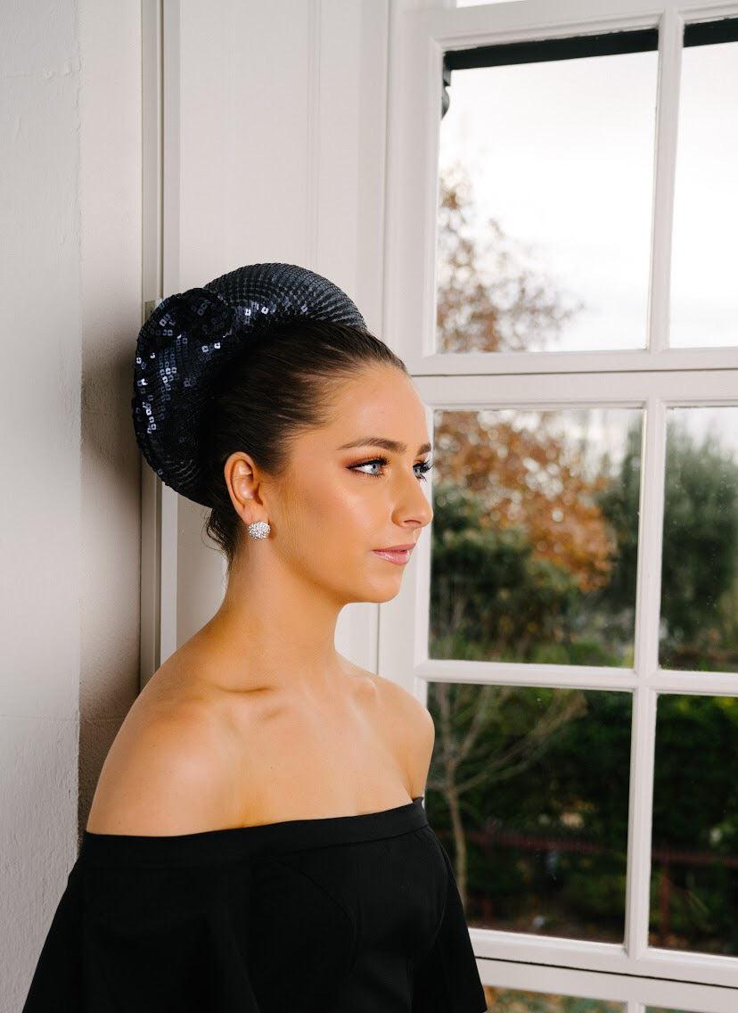 Navy Sequin Ring Hat Blue