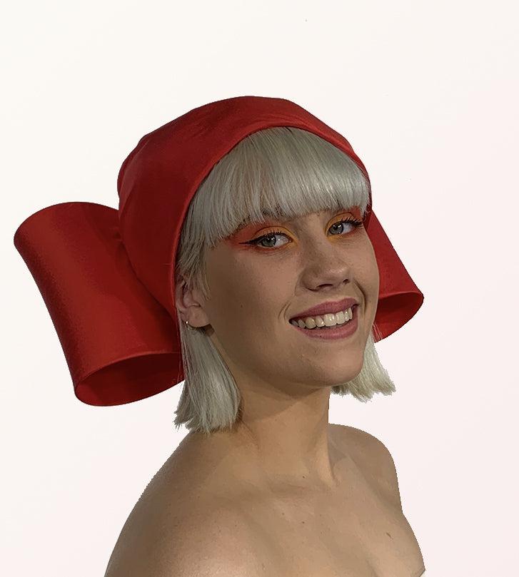 Red Bow Toque Hat