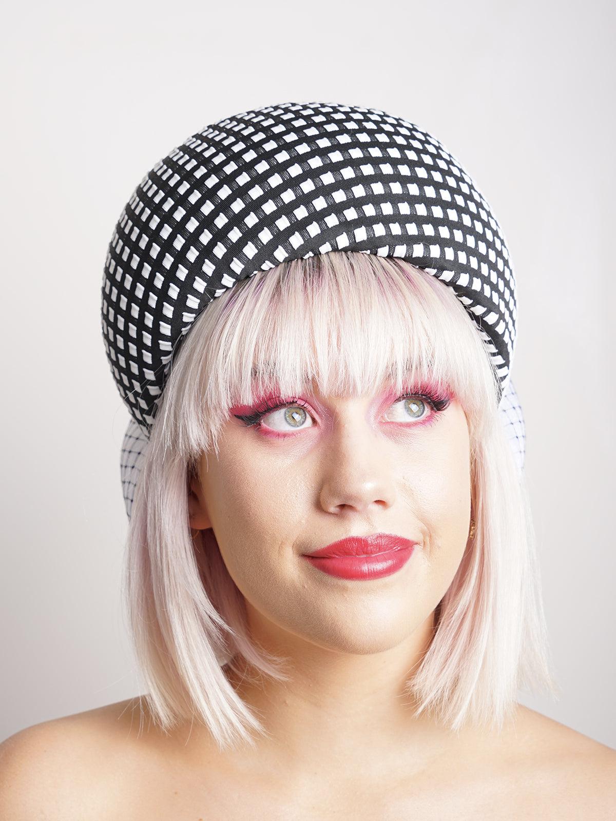 Black White Patterned Pillbox