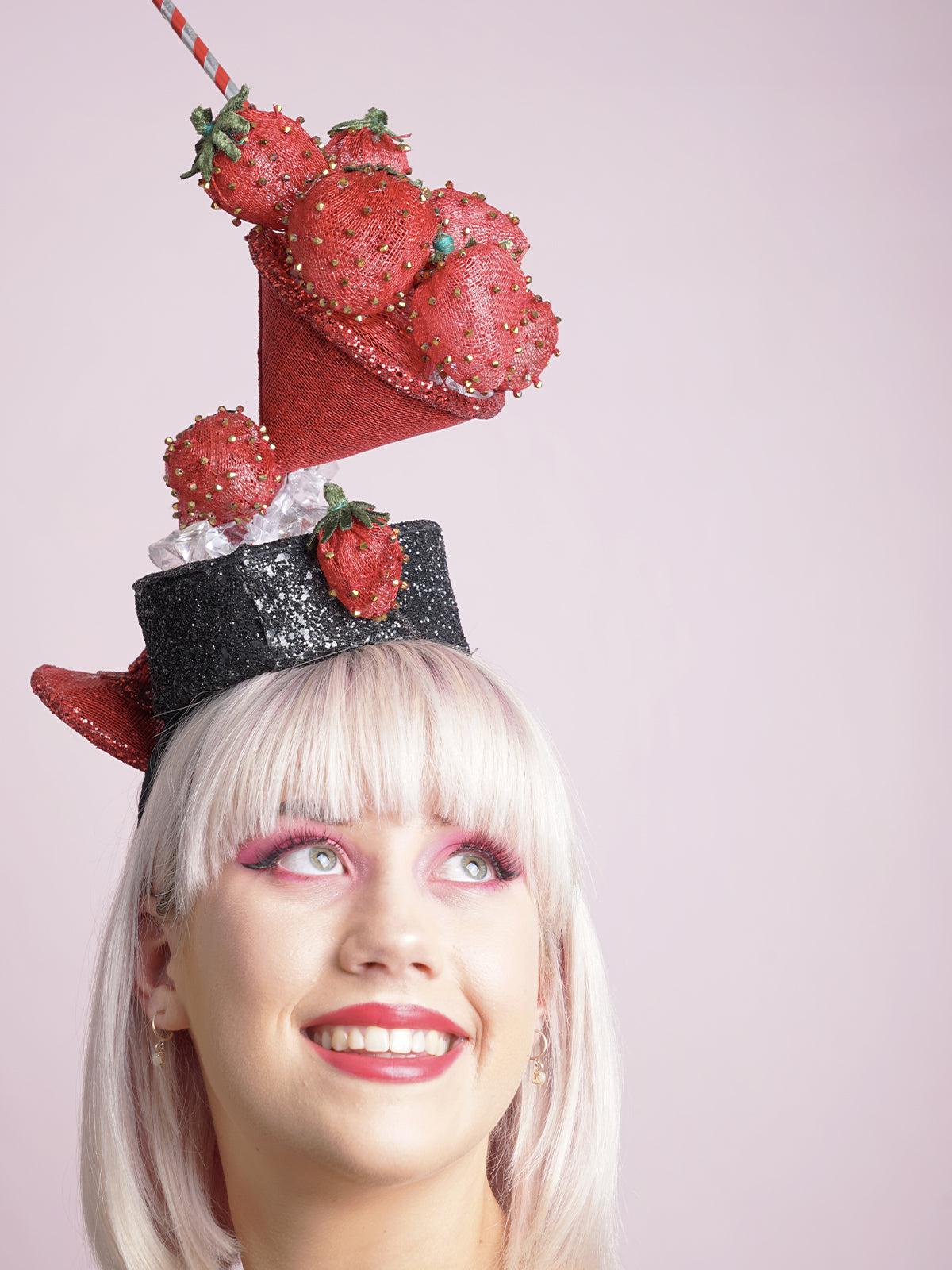 Strawberry Cocktail Tipsy Fascinator