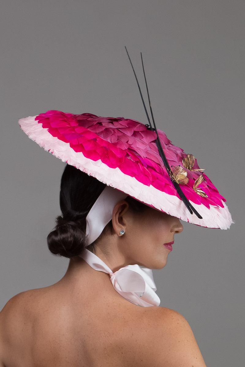 Dior Pink Feather Brim Hat