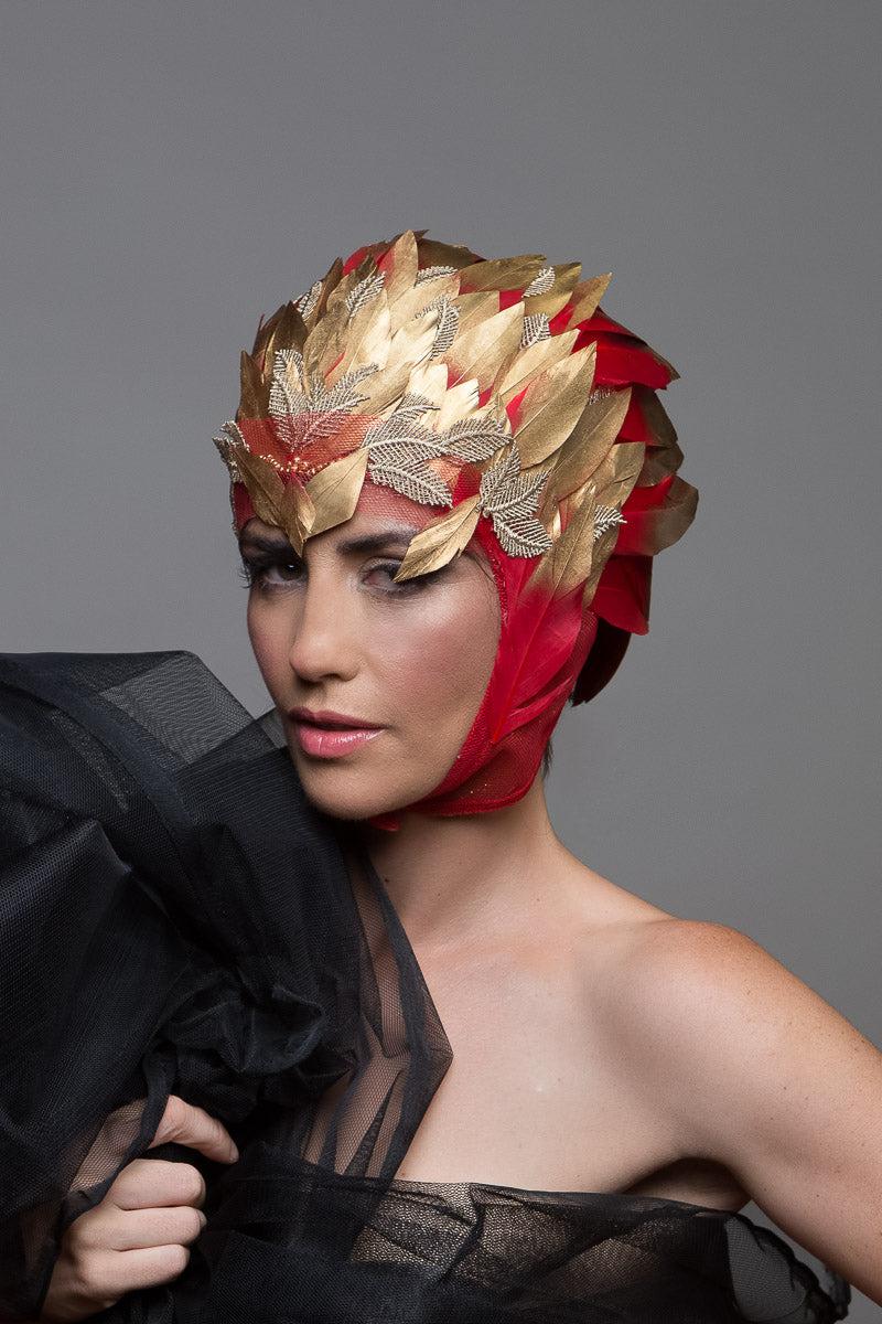Red Gold Feather Aviator