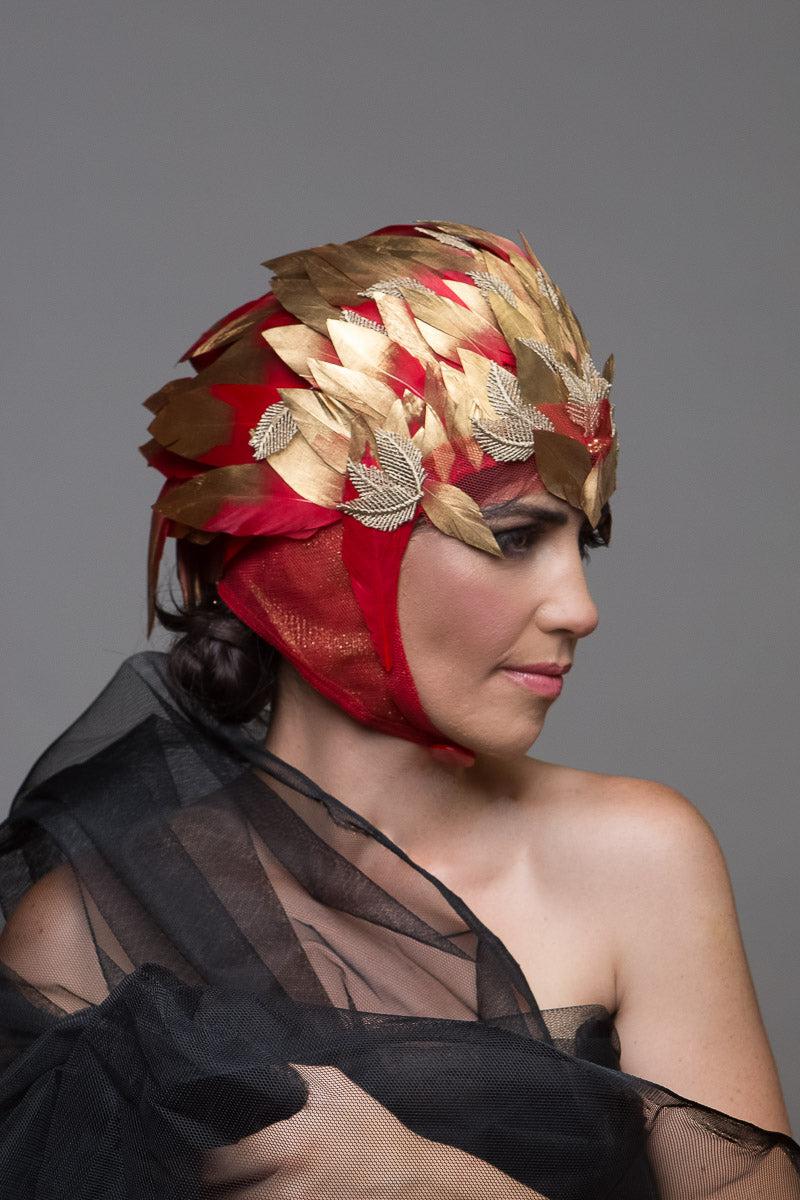 Red Gold Feather Aviator
