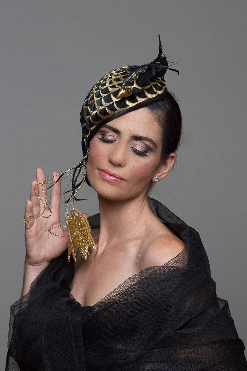 Black Phoenix Feather Hat