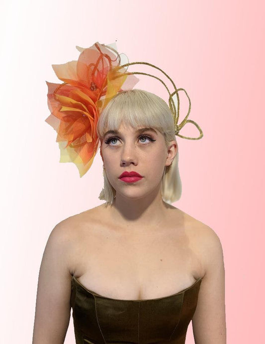 Orange Petal Flower Fascinator