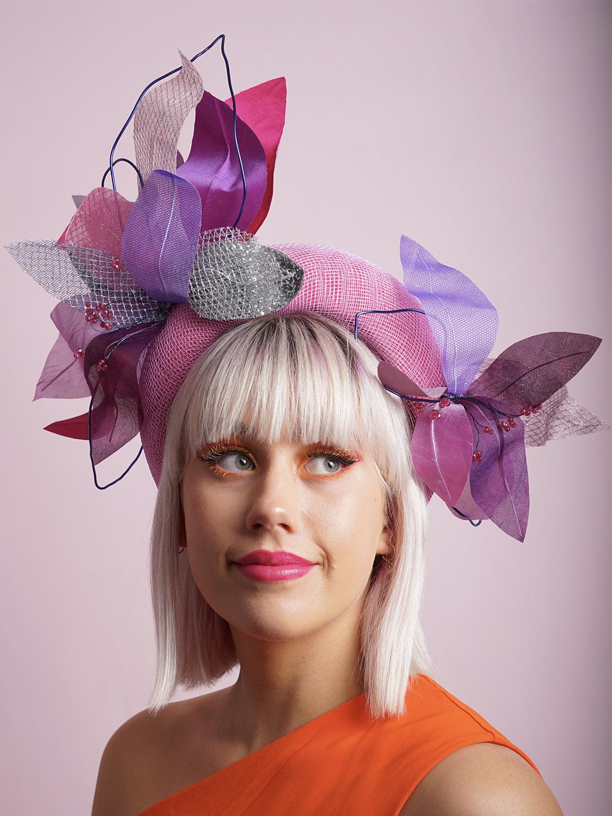 Lavender Pink Leaf Fascinator