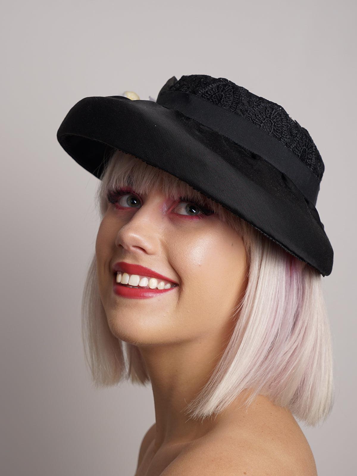 Black Silk Vintage Hat