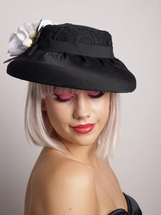 Black Silk Vintage Hat