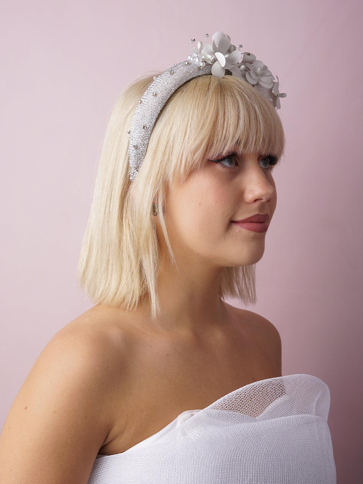 White Paper Flower Headband