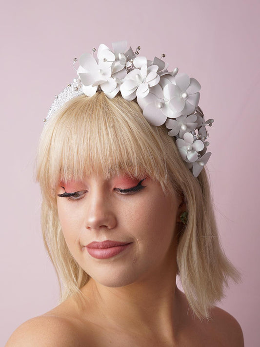 White Paper Flower Headband