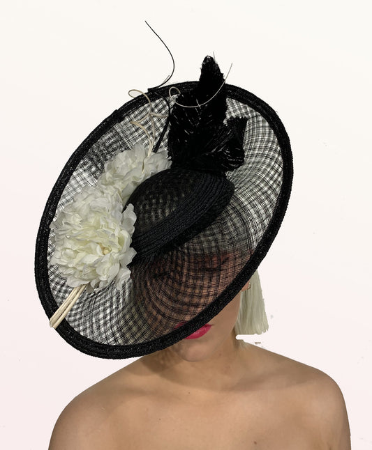 Black White UpBrim Hat