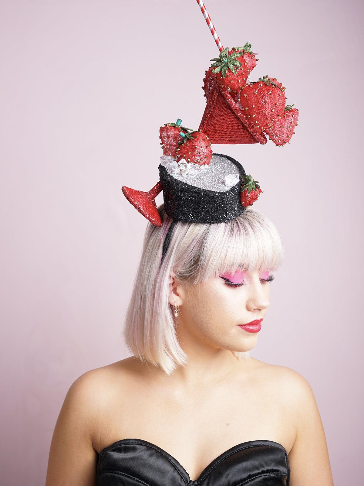Strawberry Cocktail Tipsy Fascinator