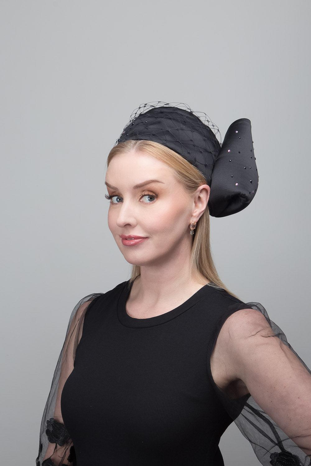 Black Silk Bow Pillbox