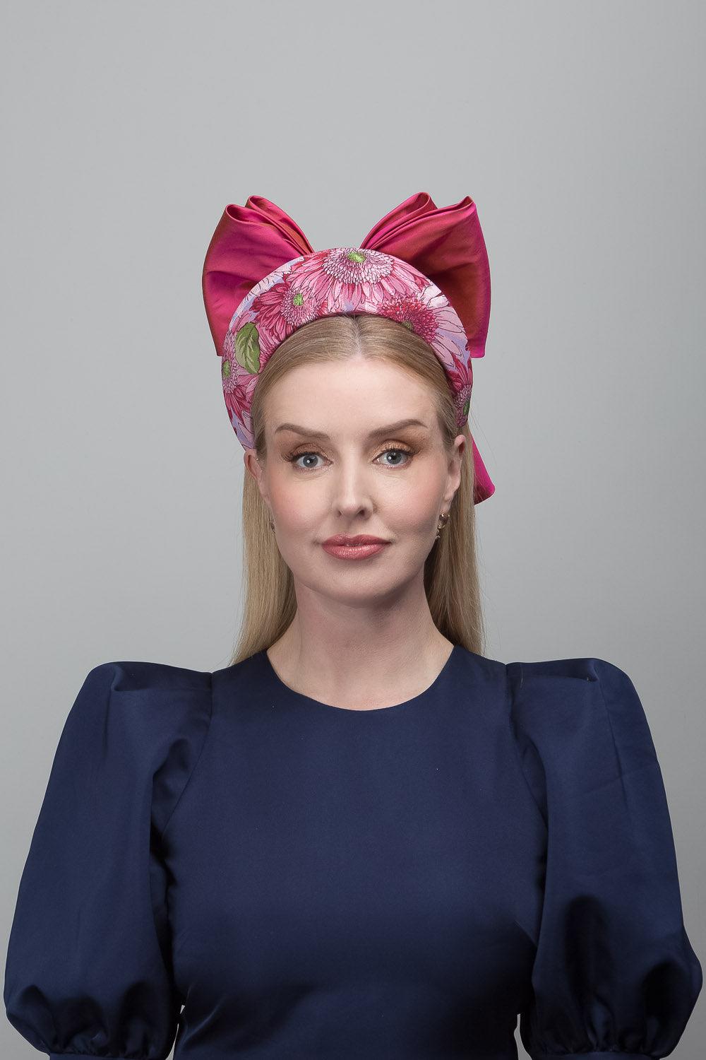Floral Silk Crown with Bow