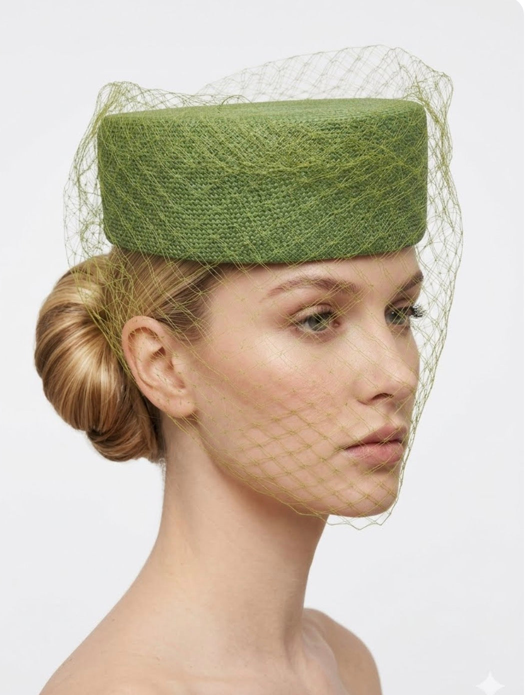 Green Pillbox Hat