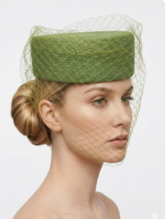 Green Pillbox Hat