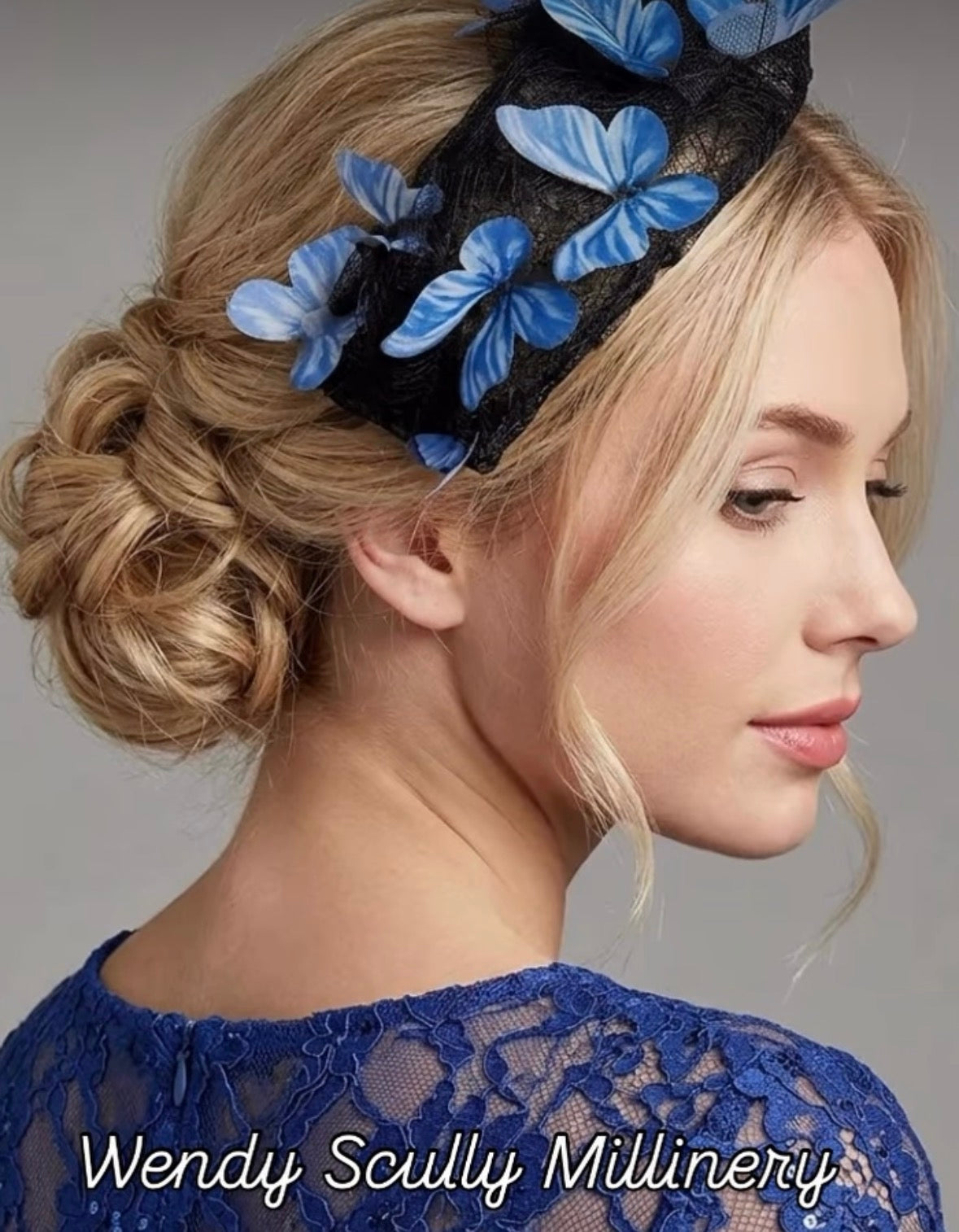 Blue Butterfly Black Lace Halo