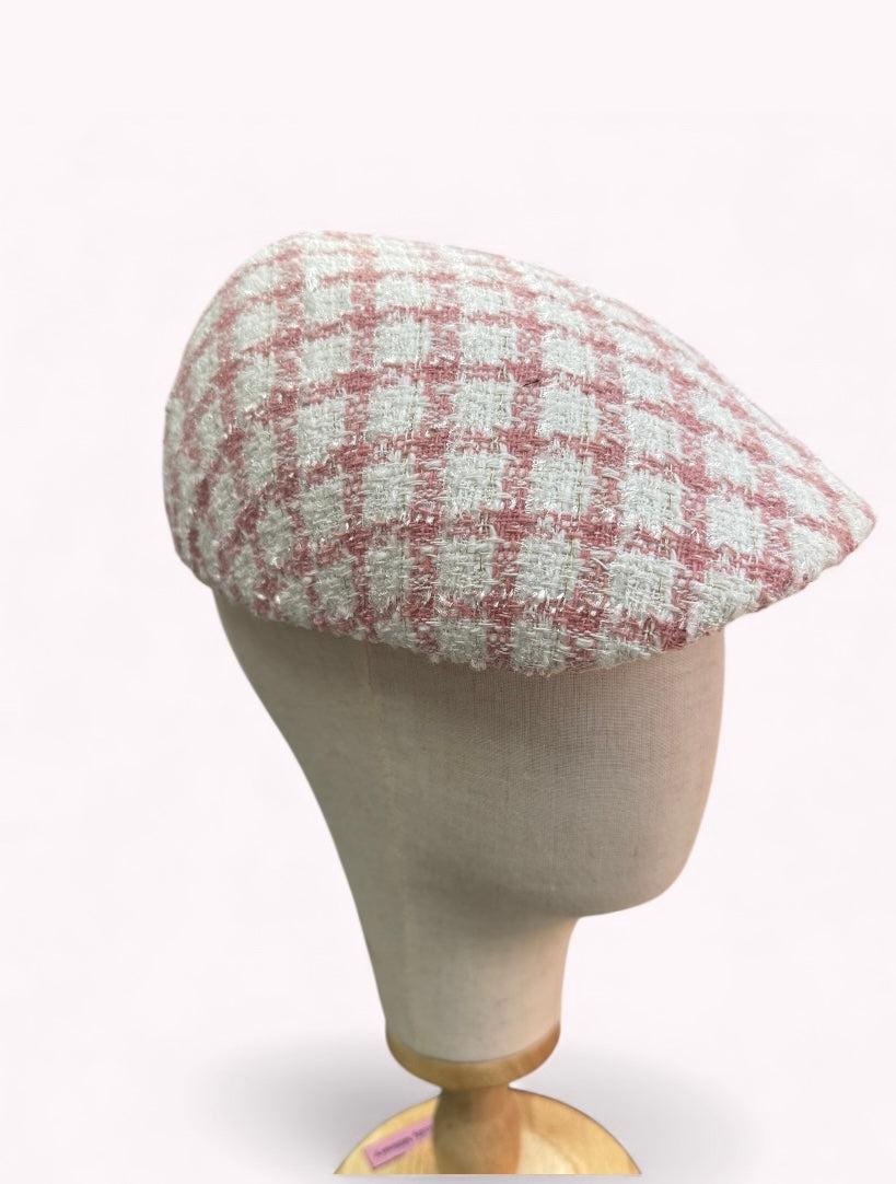 Pink Tweed Fabric Cap